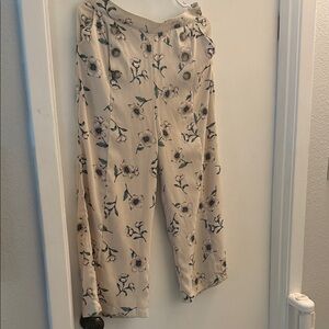 Altar'd State Beige Floral Wide Leg Pants